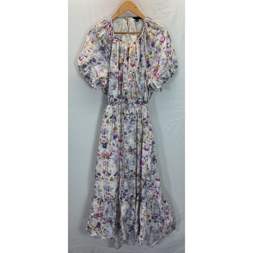 J. Crew Purple Floral‎ Cotton Open Back Cutout Maxi Dress Women's Sz 20 Spring